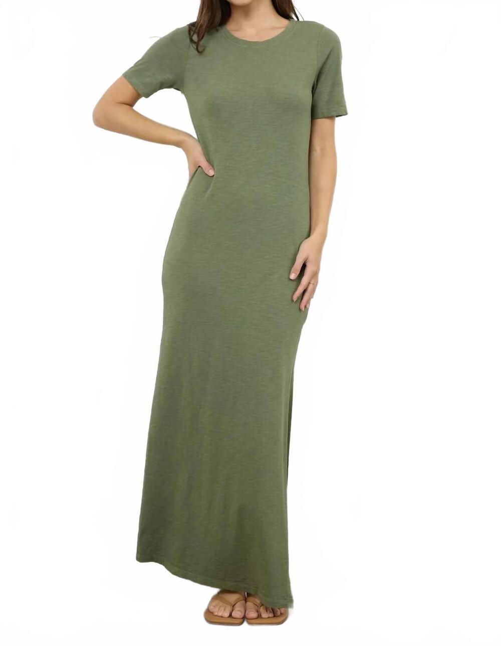 NEW LAMADE damien heavy slub dress in olive